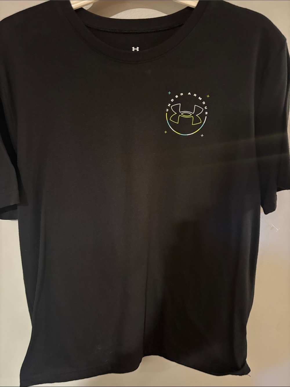 Under Armour Black Short Sleeve Tee with Neon Logo